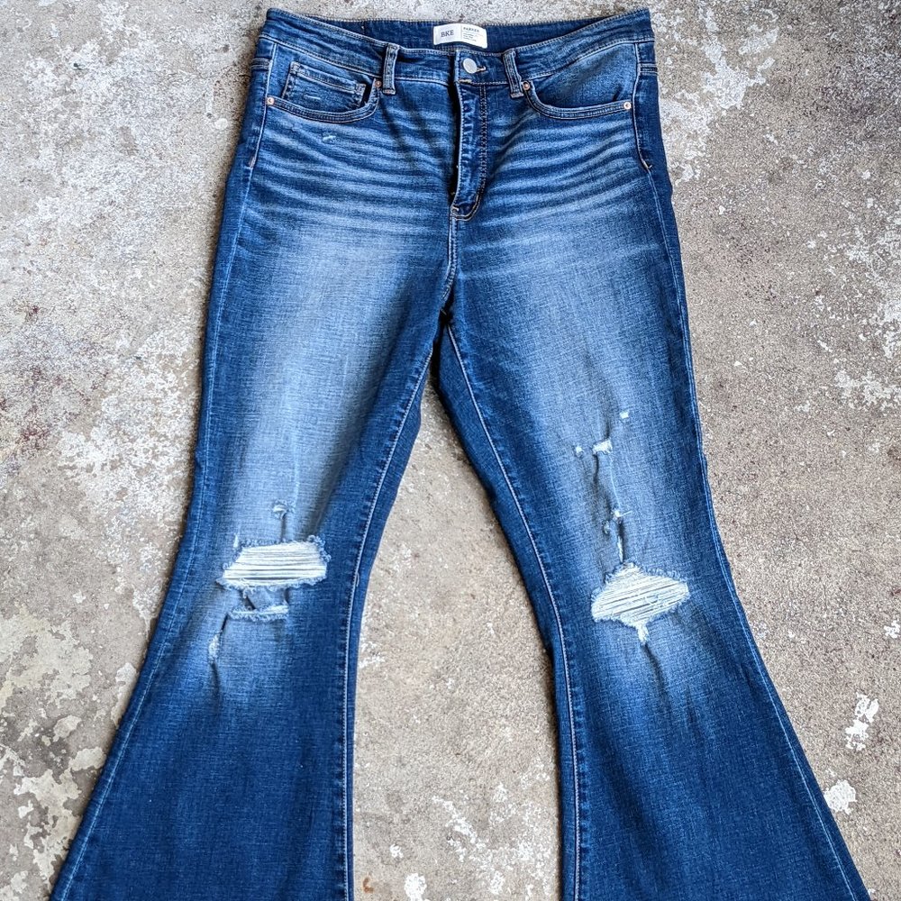 BKE parker high waisted jeans high rise super flare